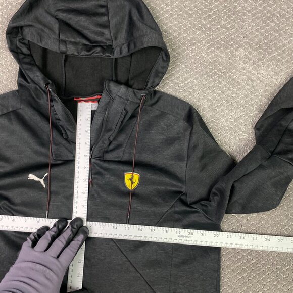 Puma Ferrari Scuderia Soft Shell Jacket Hoodie Mens Large Black Full Zip Street - Picture 10 of 12